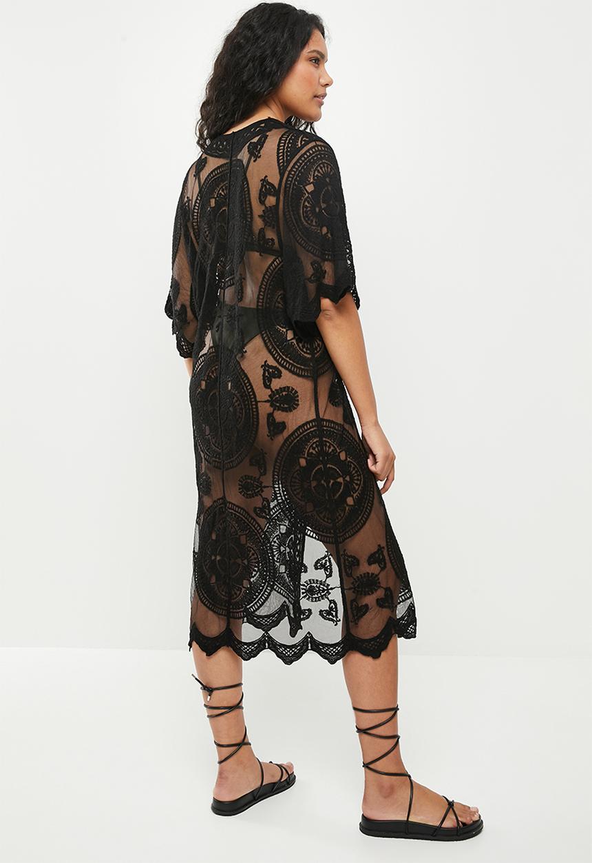 dailyfriday - Embroidered midi kaftan - black