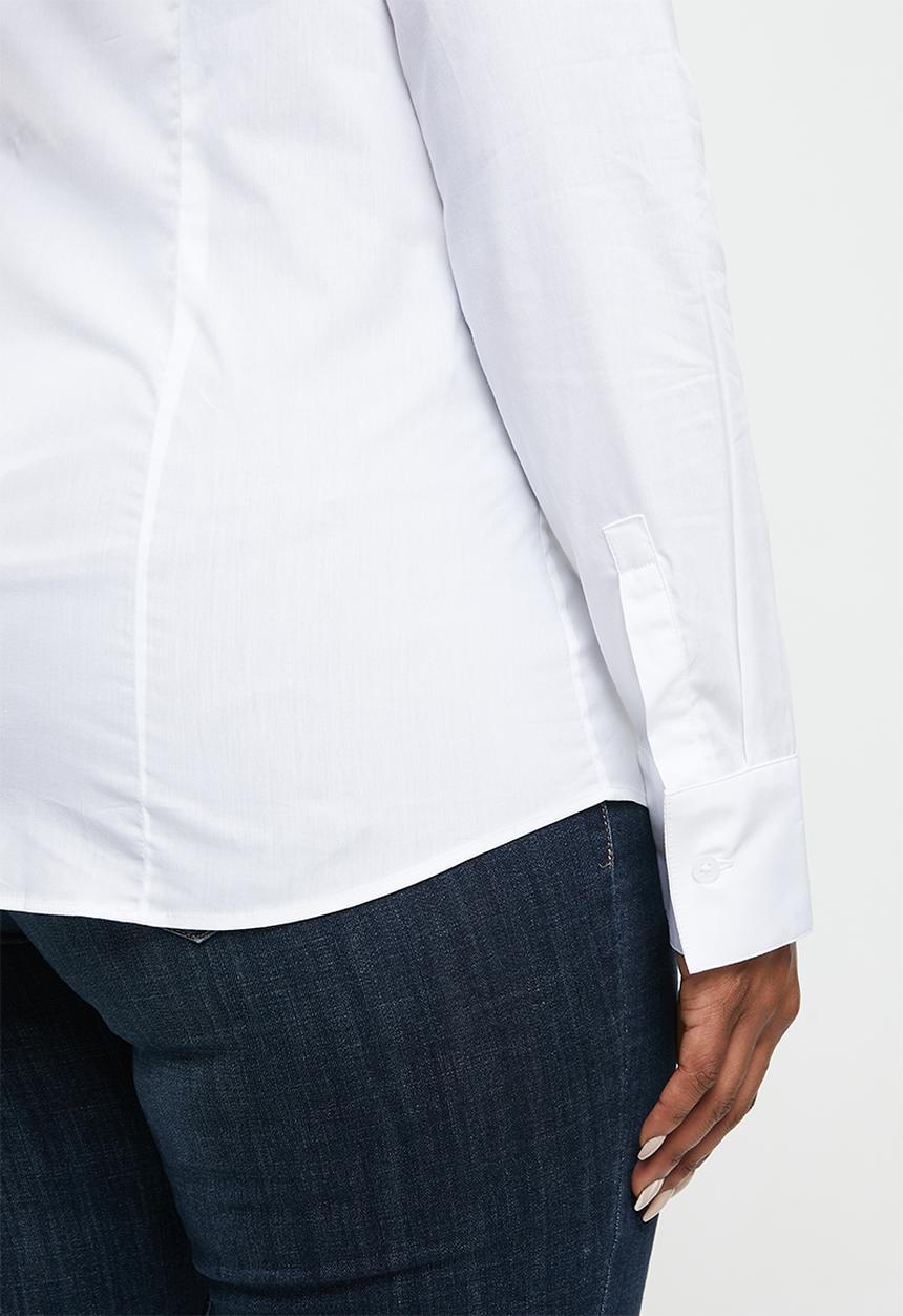 POLO - Plus madisson long sleeve basic shirt - white