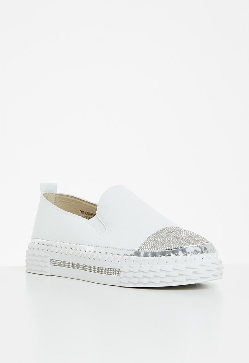 Footwork - Kerry diamante slip-on - white