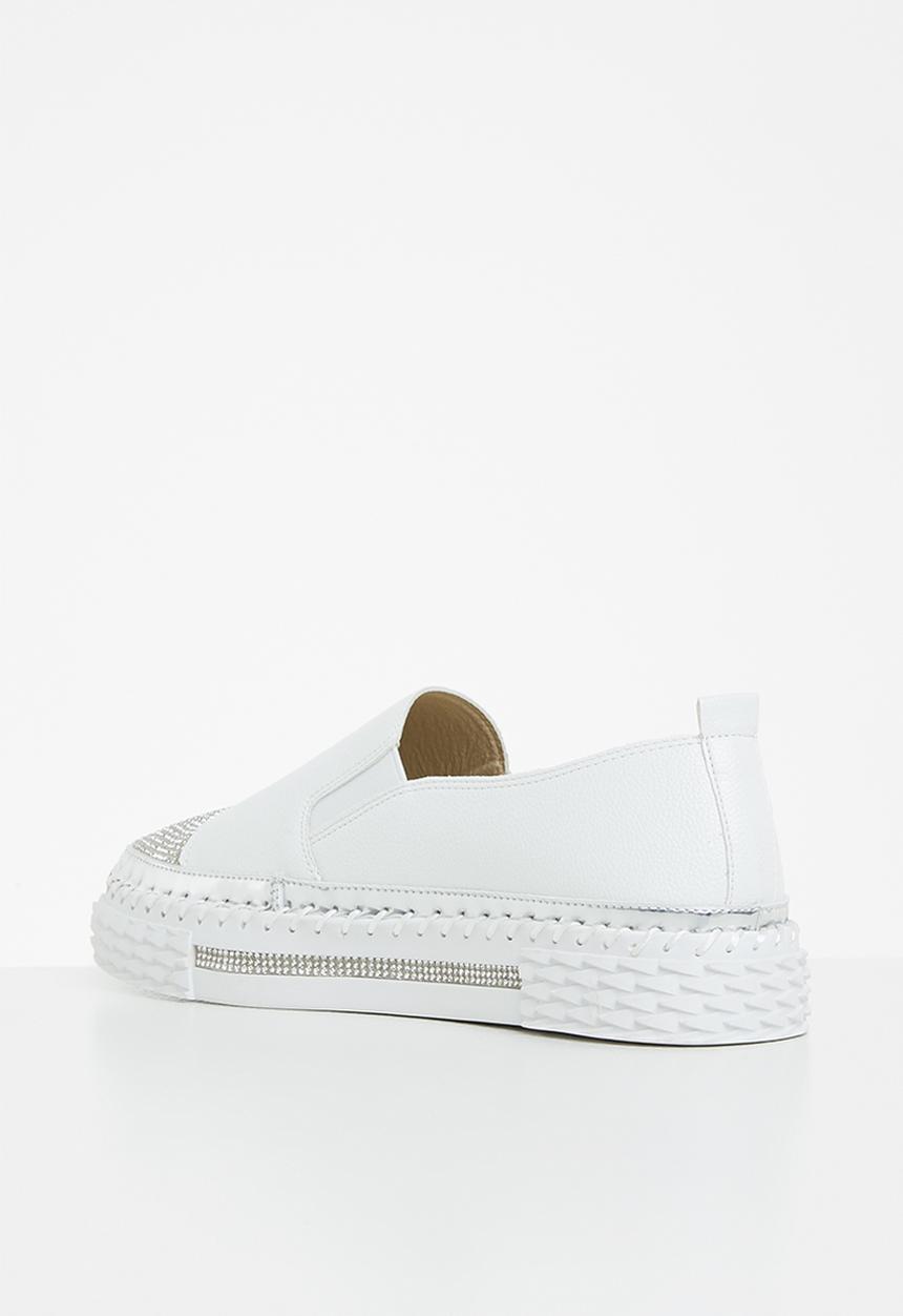 Footwork - Kerry diamante slip-on - white
