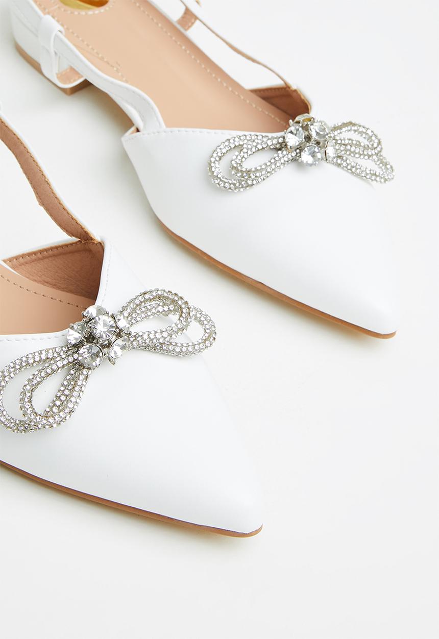 Footwork - Simm slingback ballet - white