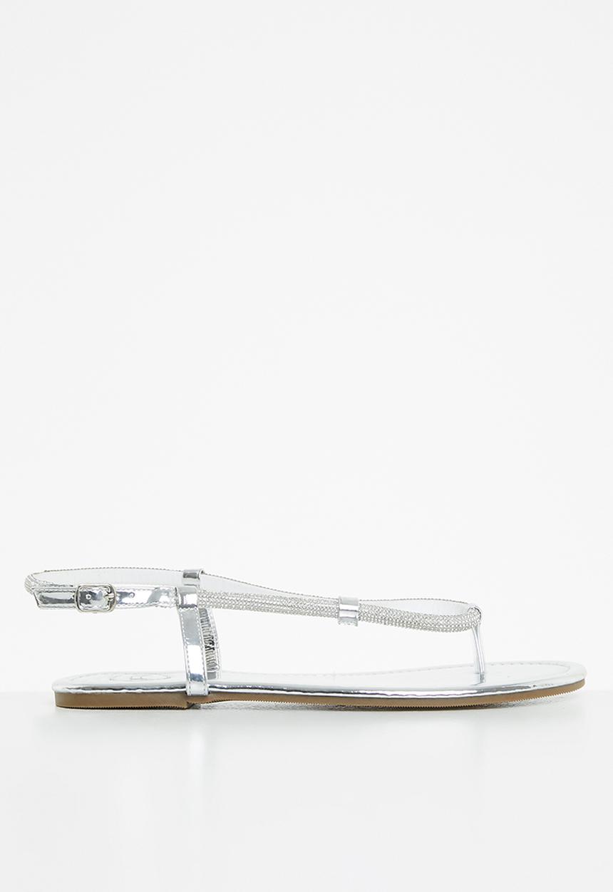 Footwork - Oanky t-bar diamante sandal - silver
