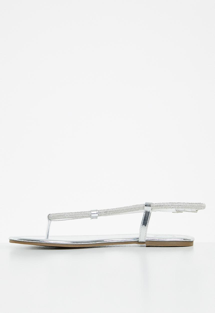 Footwork - Oanky t-bar diamante sandal - silver