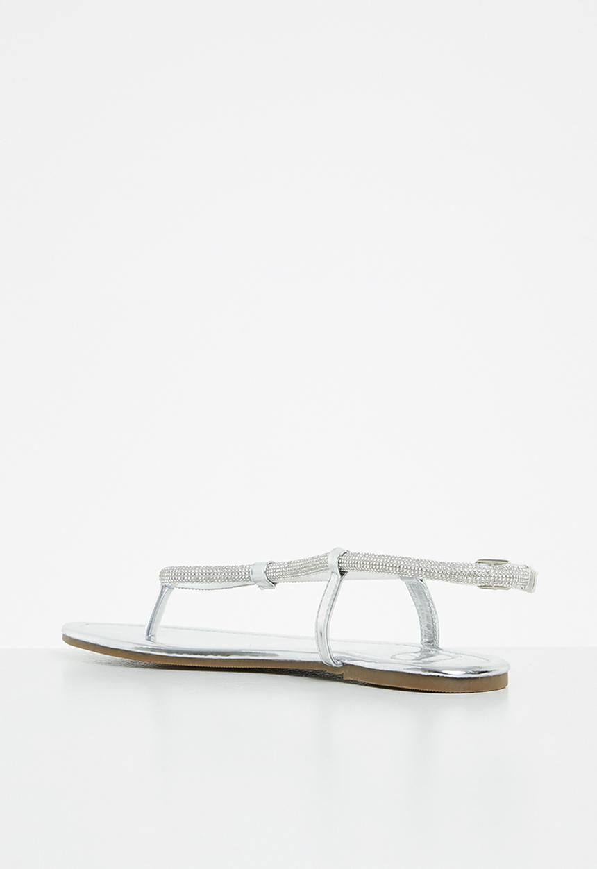 Footwork - Oanky t-bar diamante sandal - silver