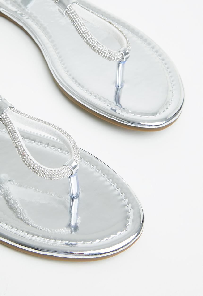 Footwork - Oanky t-bar diamante sandal - silver