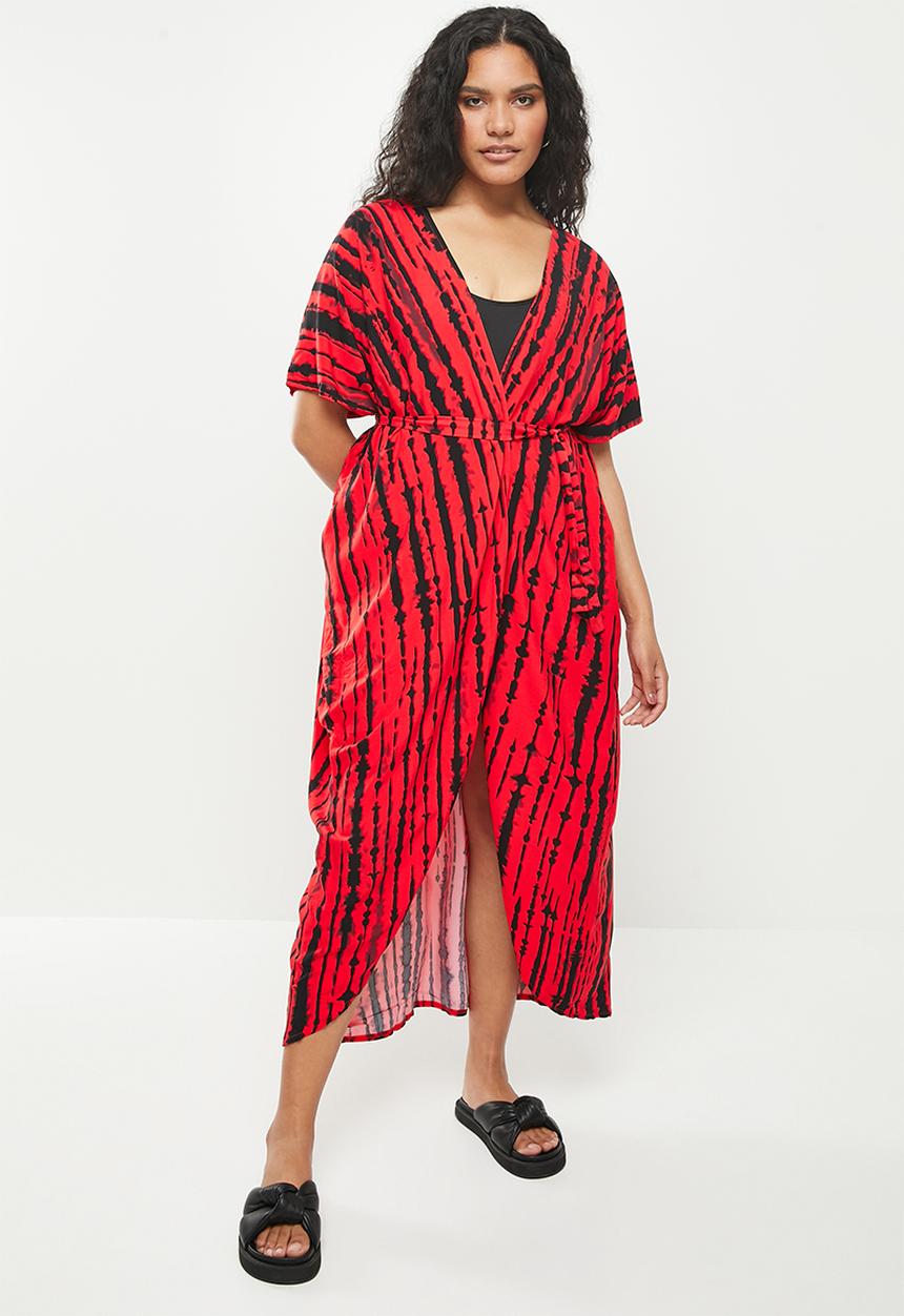 dailyfriday - Belted detail kaftan - red