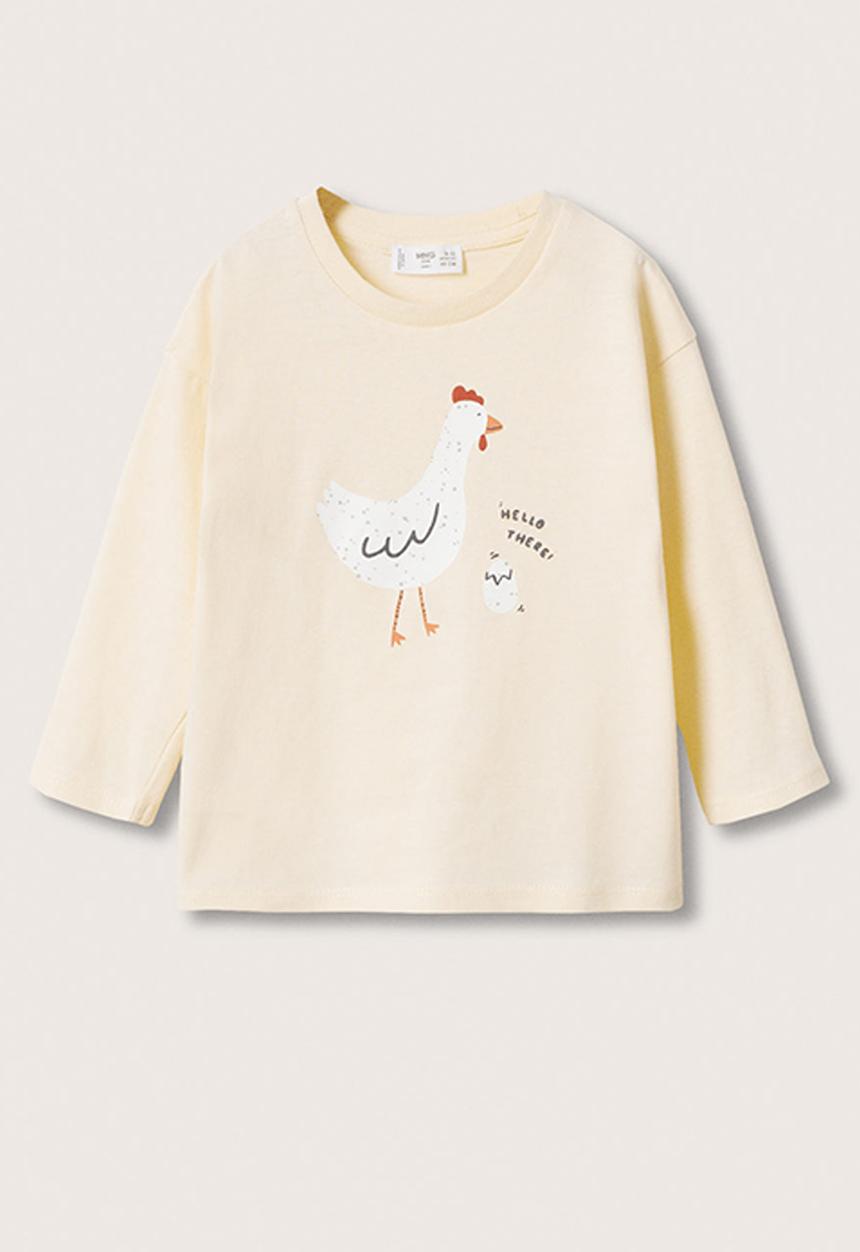 MANGO - T-shirt hello - yellow