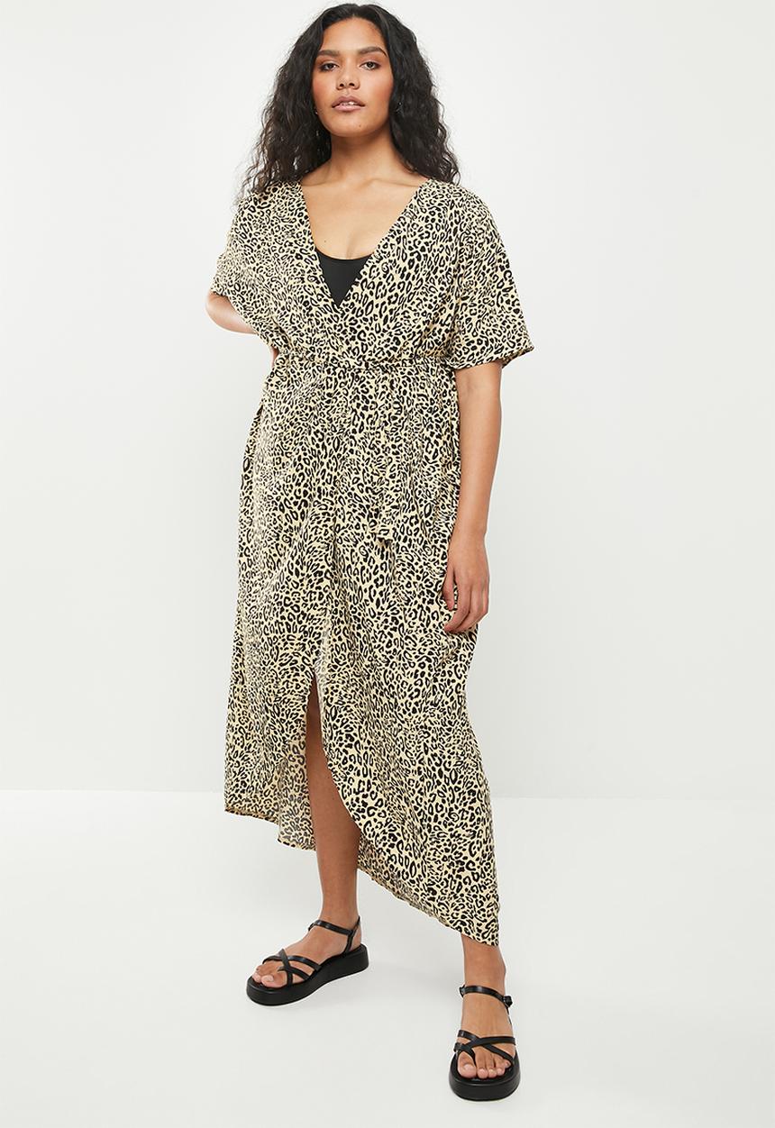 dailyfriday - Animal print kaftan - black & tan