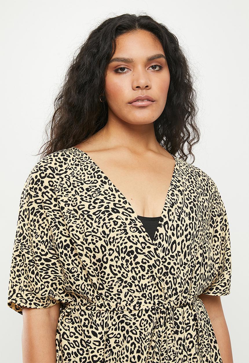 dailyfriday - Animal print kaftan - black & tan