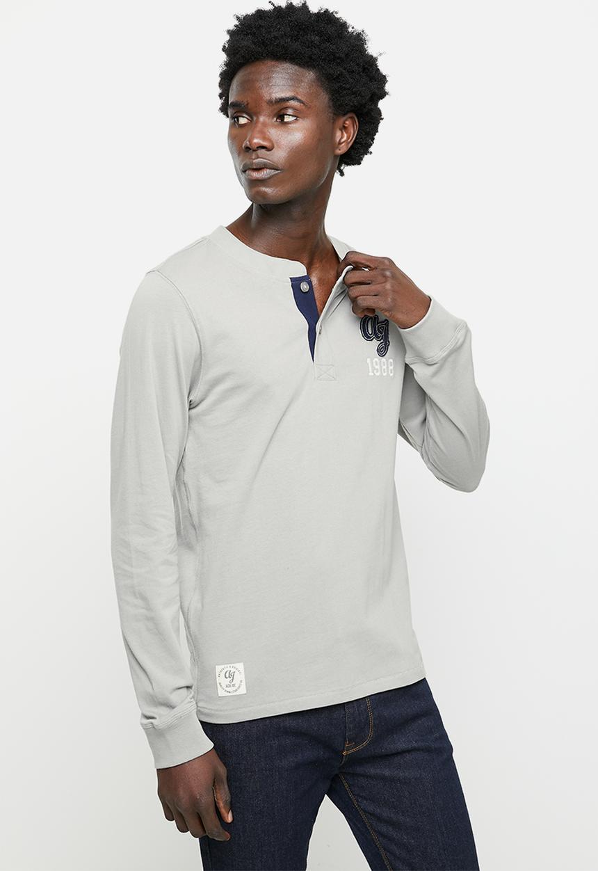 Aca Joe - Aca joe long sleeve tee - henley - grey