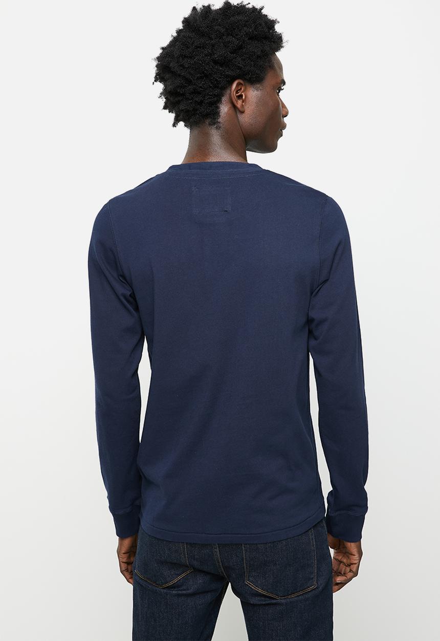 Aca Joe - Aca joe long sleeve tee - henley - navy