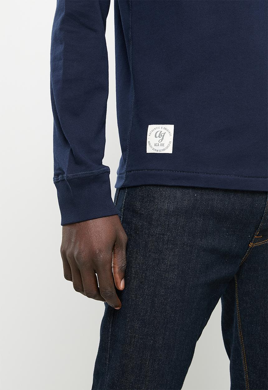 Aca Joe - Aca joe long sleeve tee - henley - navy