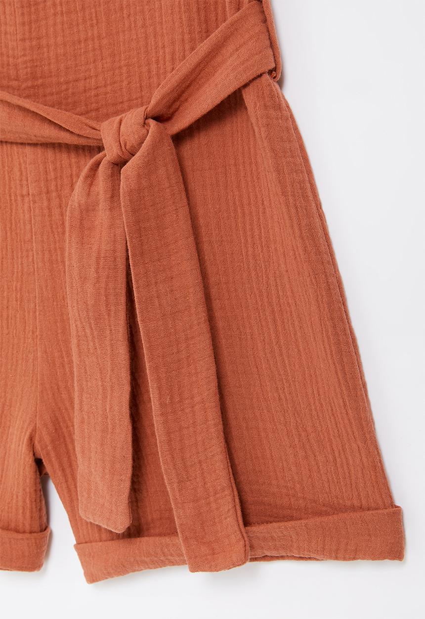 Superbalist - Frill detail playsuit - rust