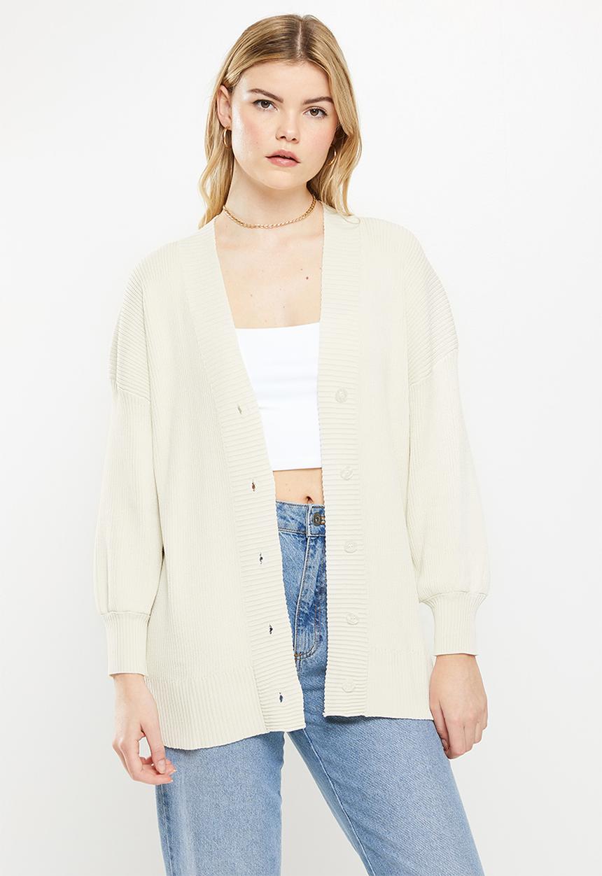 Supré  - Yuki rib knit cardigan - almond milk