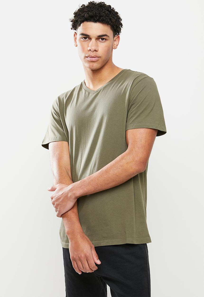 Cotton On - Organic v-neck T-shirt - military