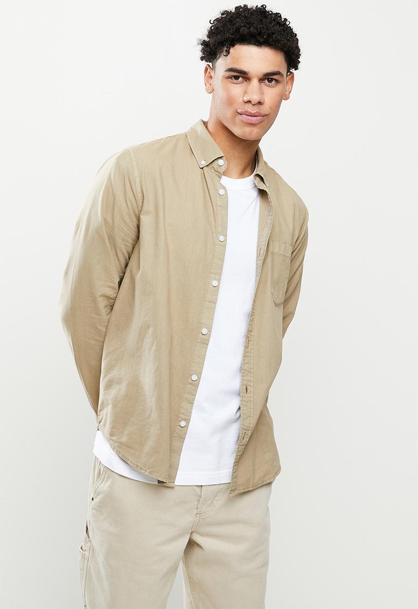 Cotton On - Mayfair long sleeve shirt - vintage dust
