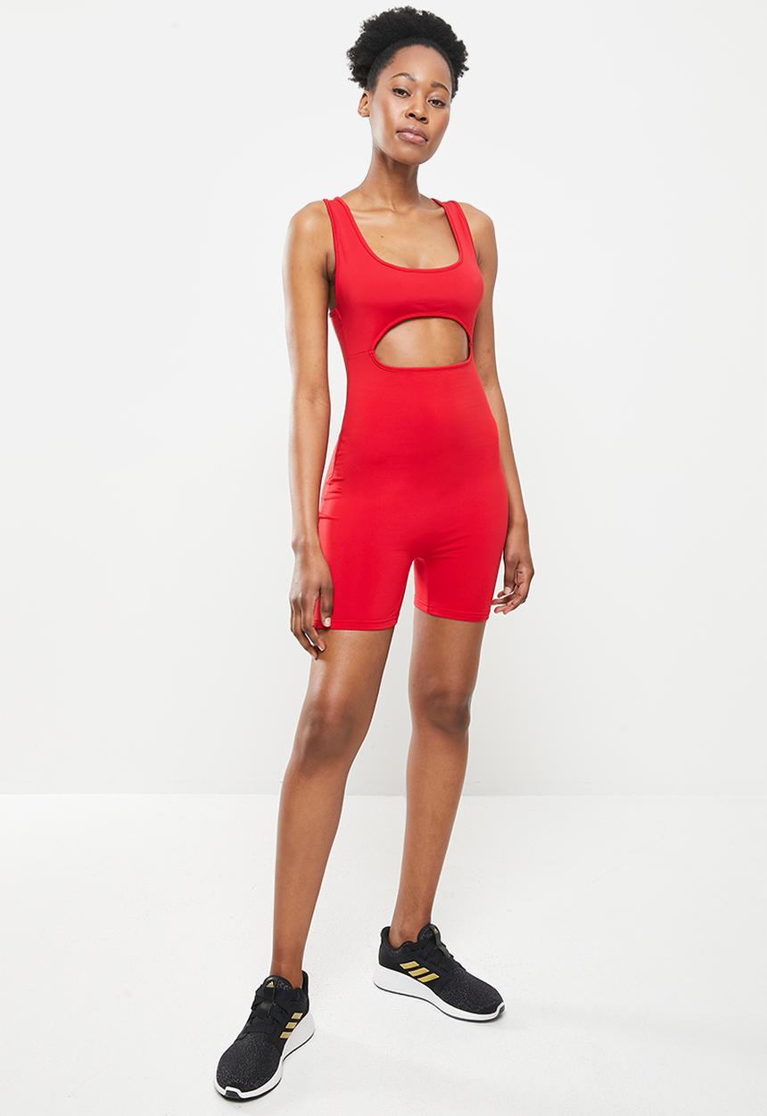 dailyfriday - Cut out sports suit - red