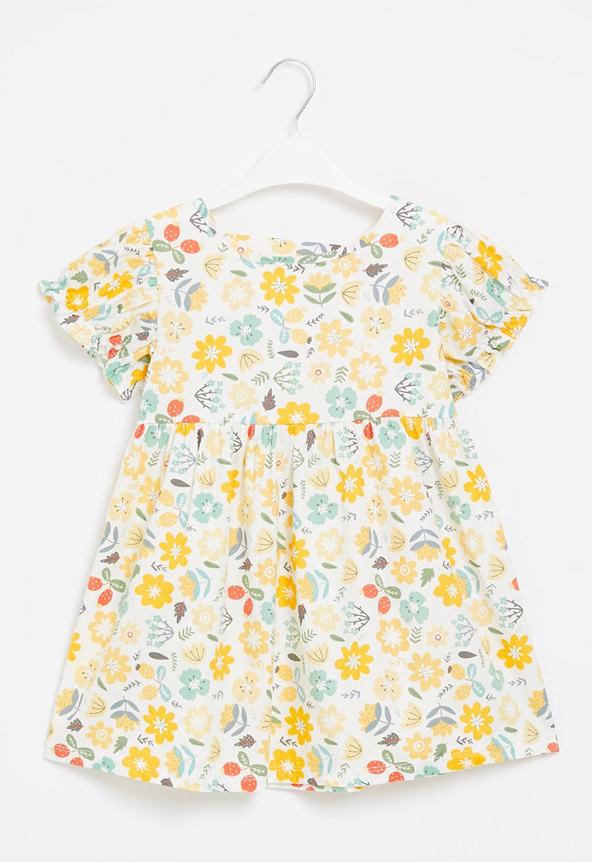 Pop Candy - Girls printed dress - yellow