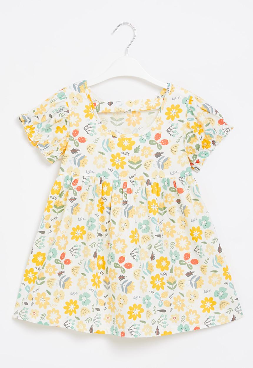 Pop Candy - Girls printed dress - yellow