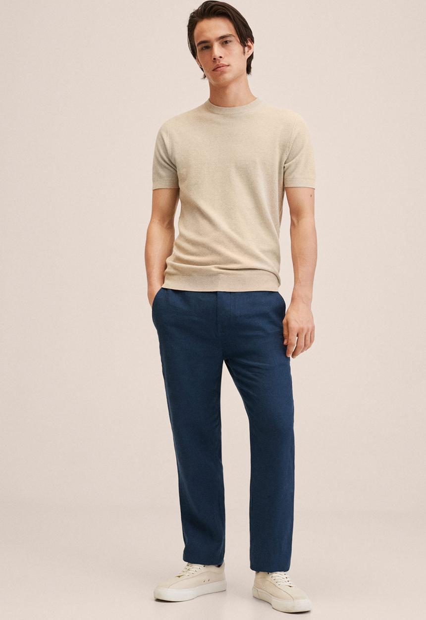 MANGO - Oyster pant - navy