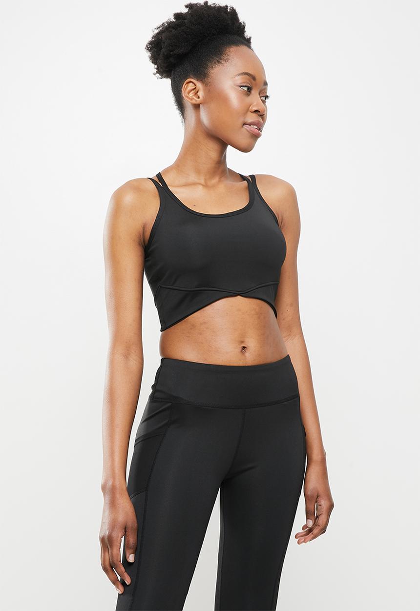 dailyfriday - Crossed-back sports bra - black