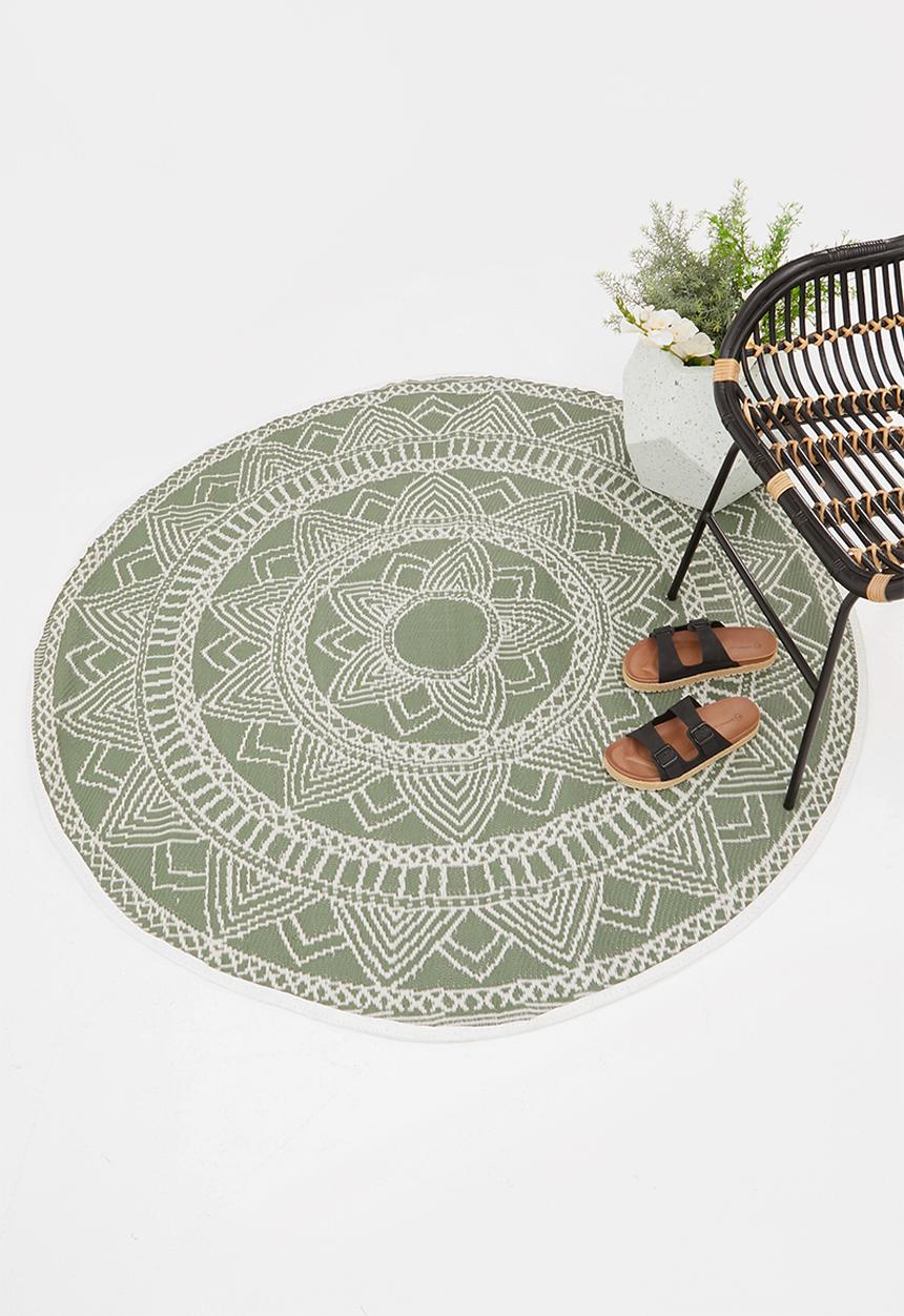 H&S - Lattice outdoor rug - green