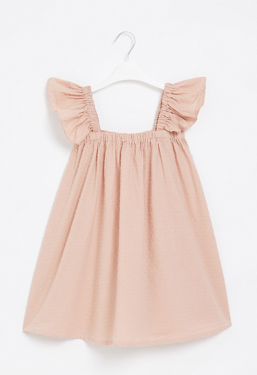 Pop Candy - Girls flutter sleeve dress - peach