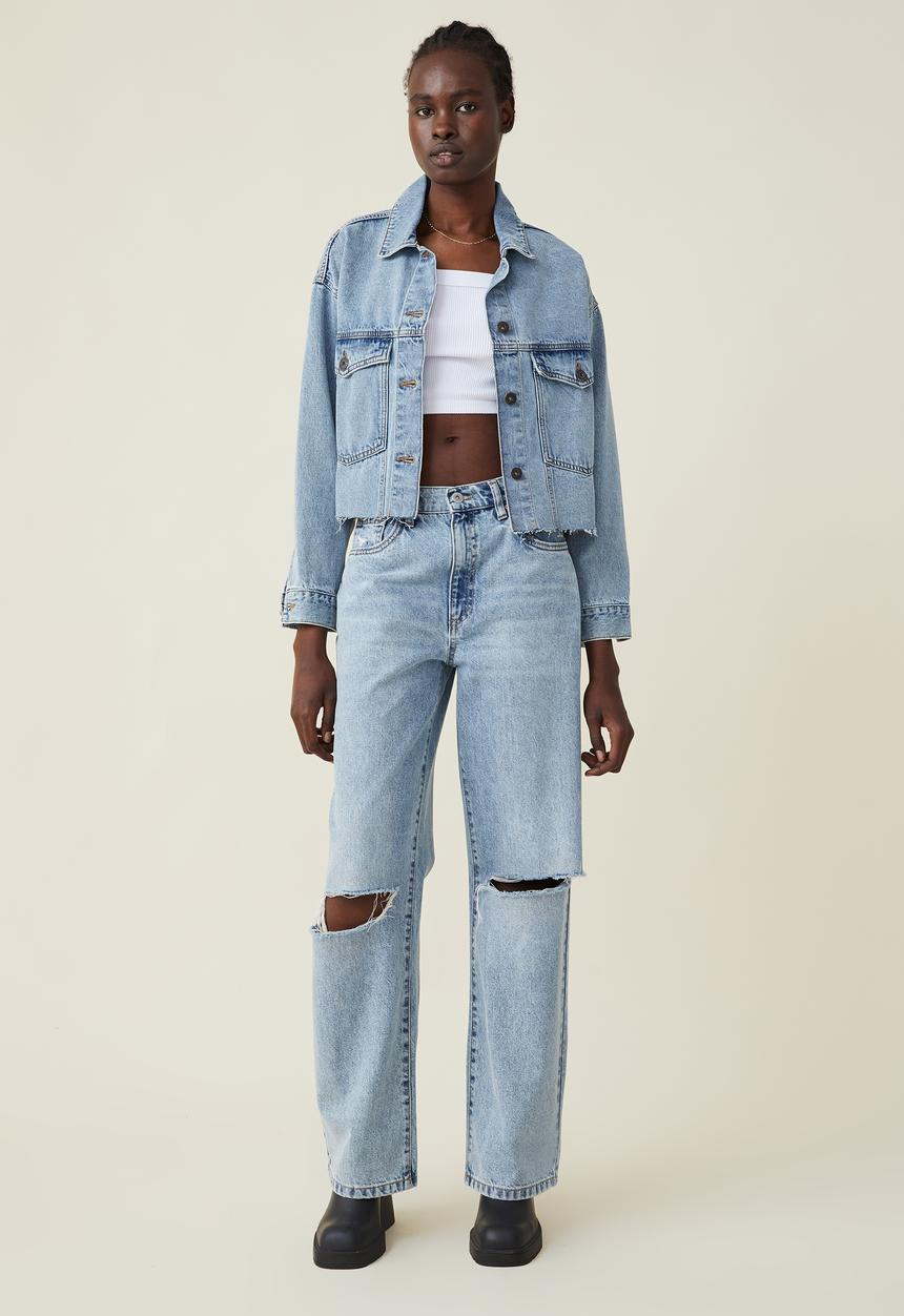 Cotton On - Loose straight jean - byron blue rip