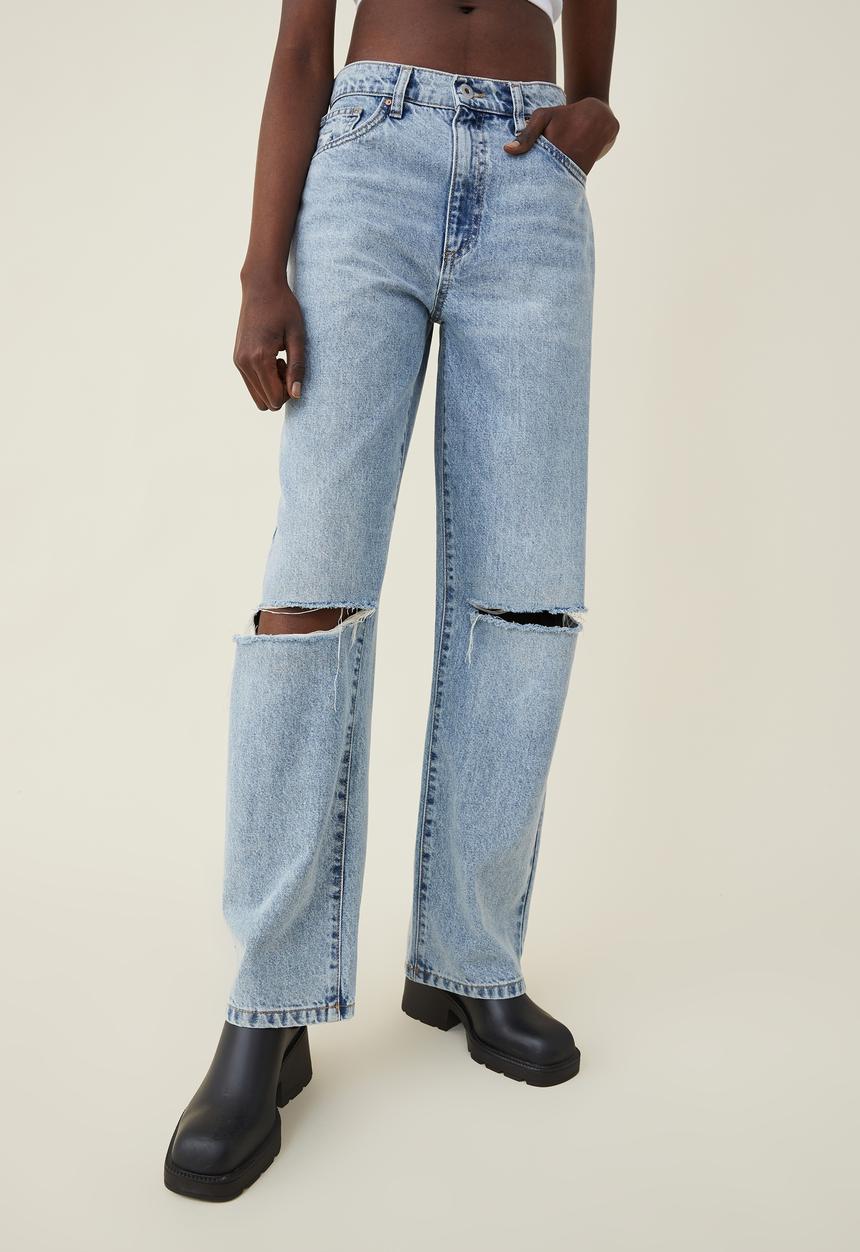 Cotton On - Loose straight jean - byron blue rip