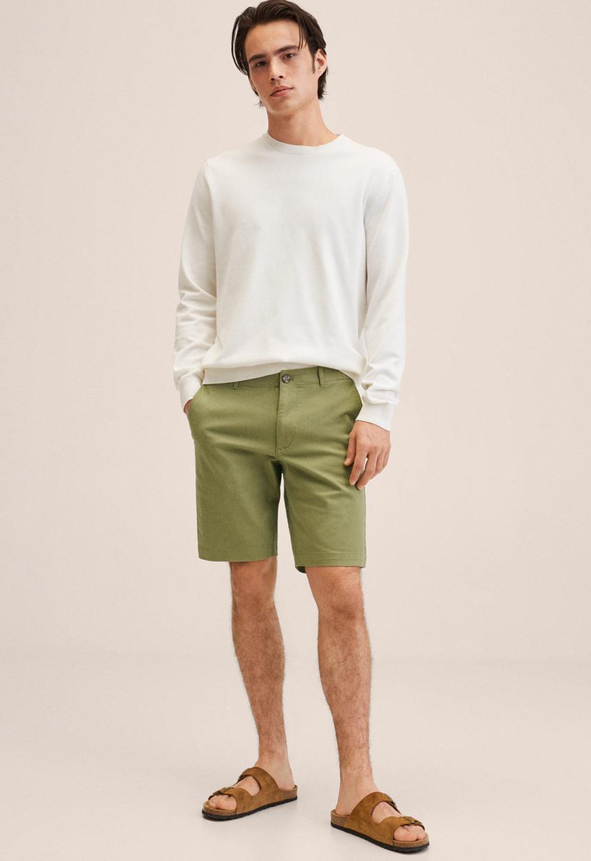 MANGO - Gracia bermuda shorts  - khaki