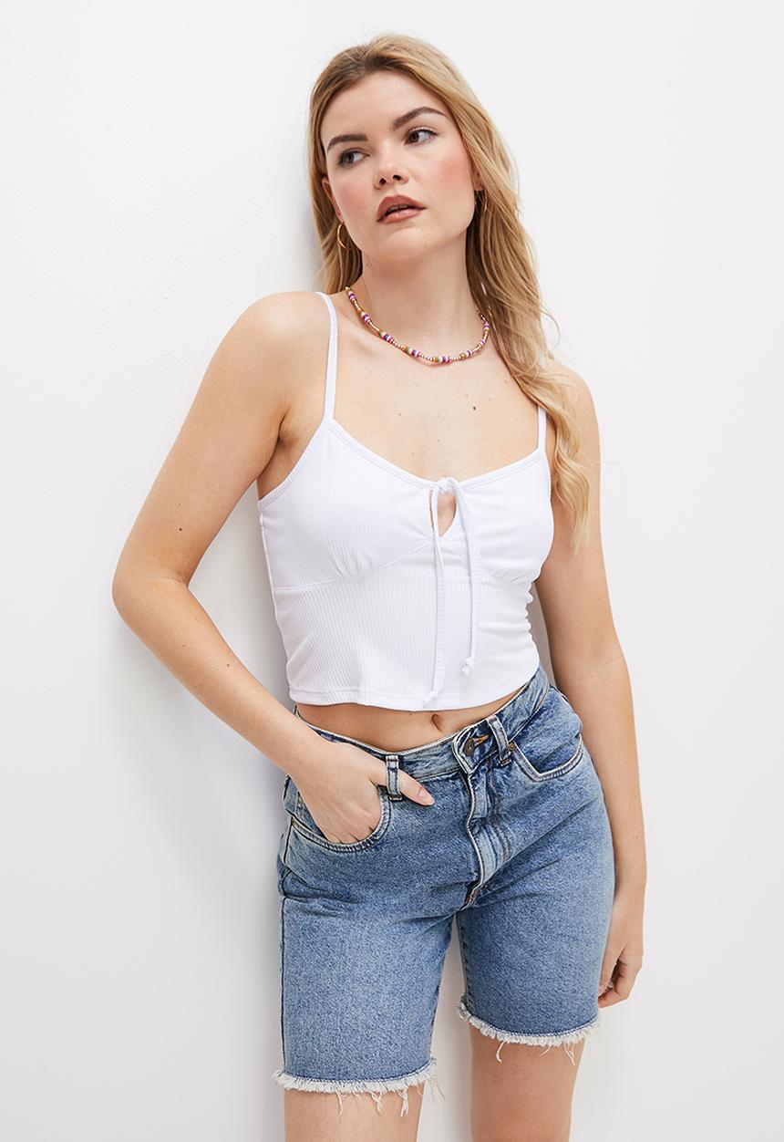 Blake - Core knit corset - white