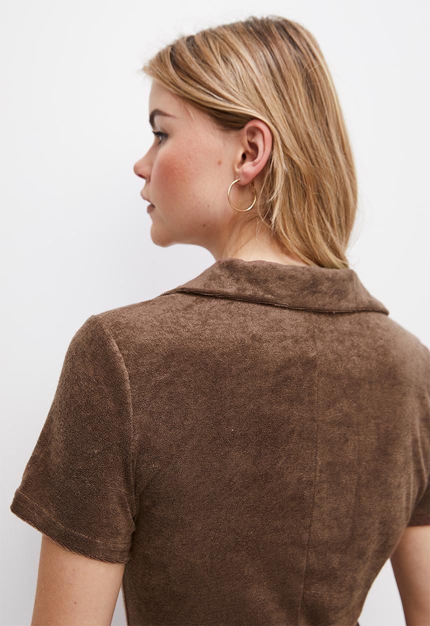 Blake - Toweling bodycon dress - chocolate