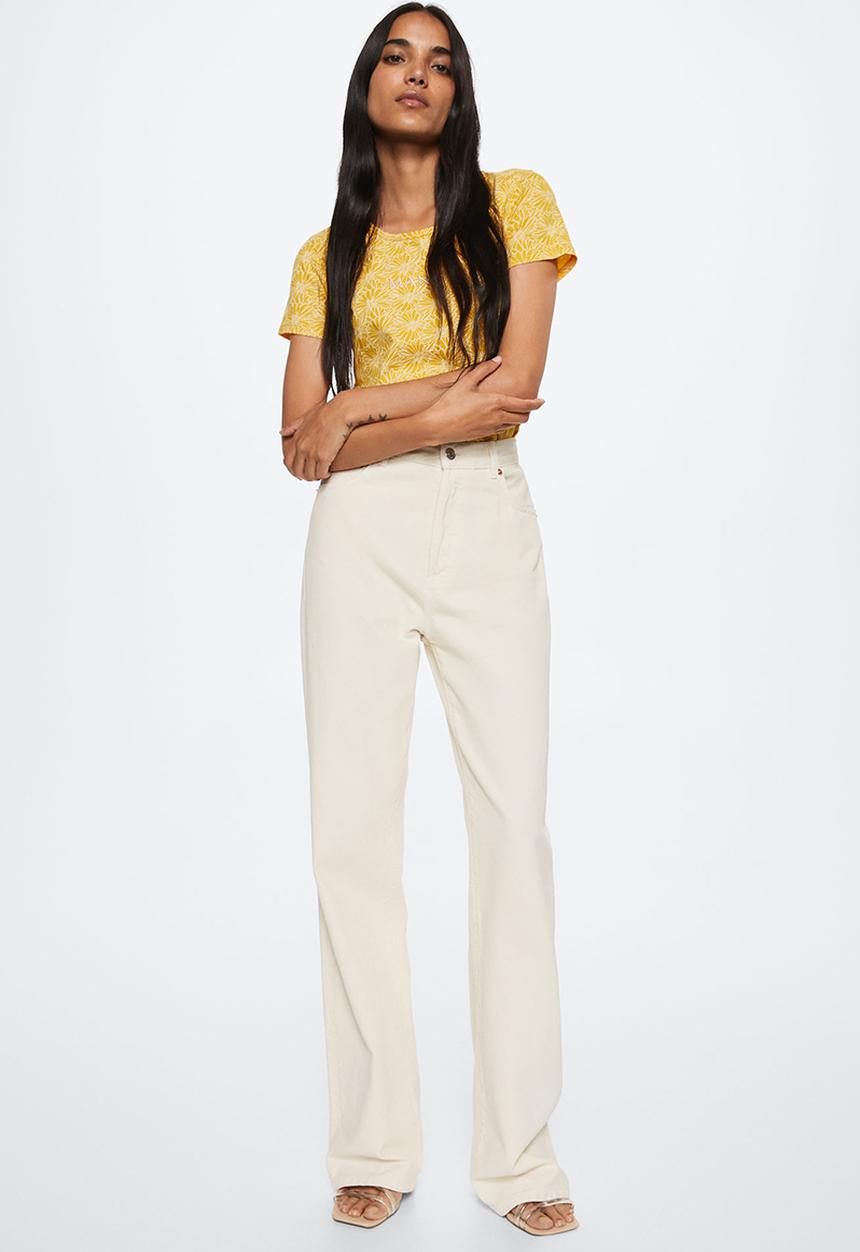 MANGO - T-shirtmangofi-h - light yellow