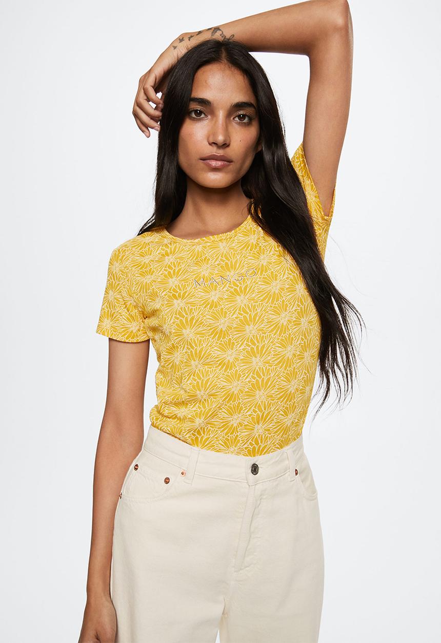 MANGO - T-shirtmangofi-h - light yellow