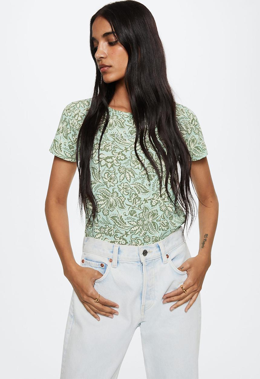 MANGO - T-shirtmangofi-h - green