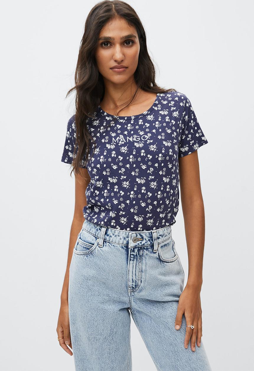 MANGO - T-shirtmangofi-h - light blue