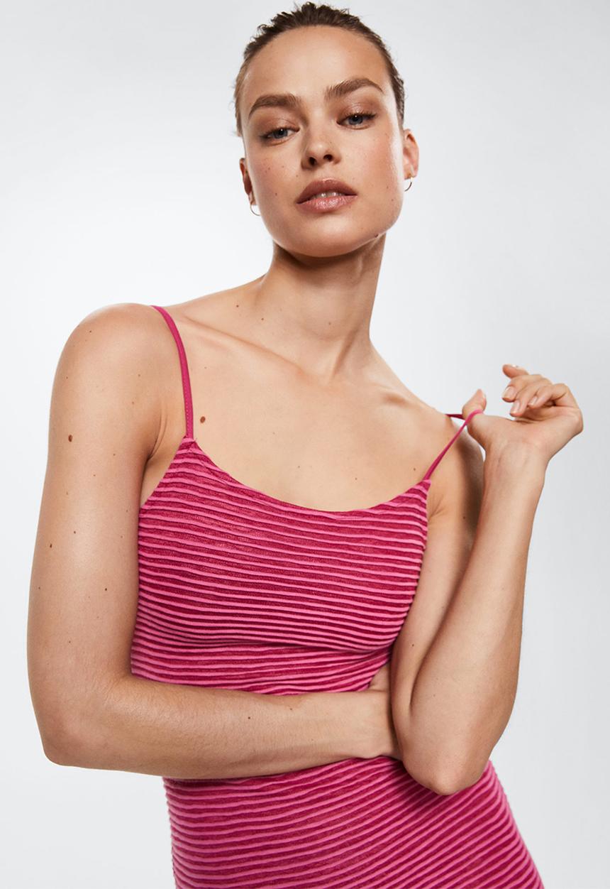 MANGO - Dress ray - bright pink