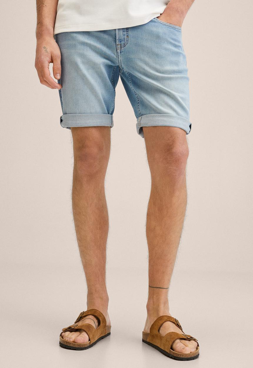 MANGO - Rock denim shorts  - light blue