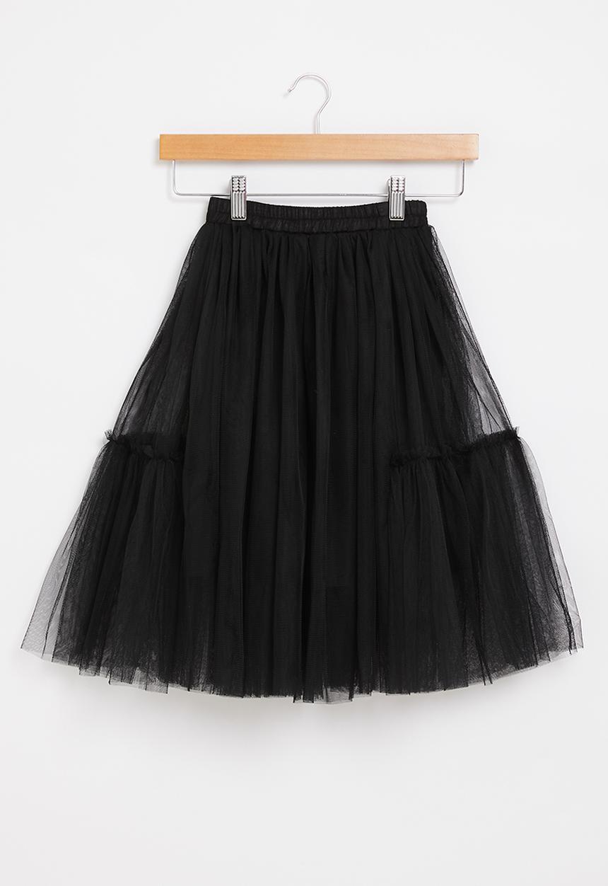 Rebel Republic - Girls mesh skirt - black