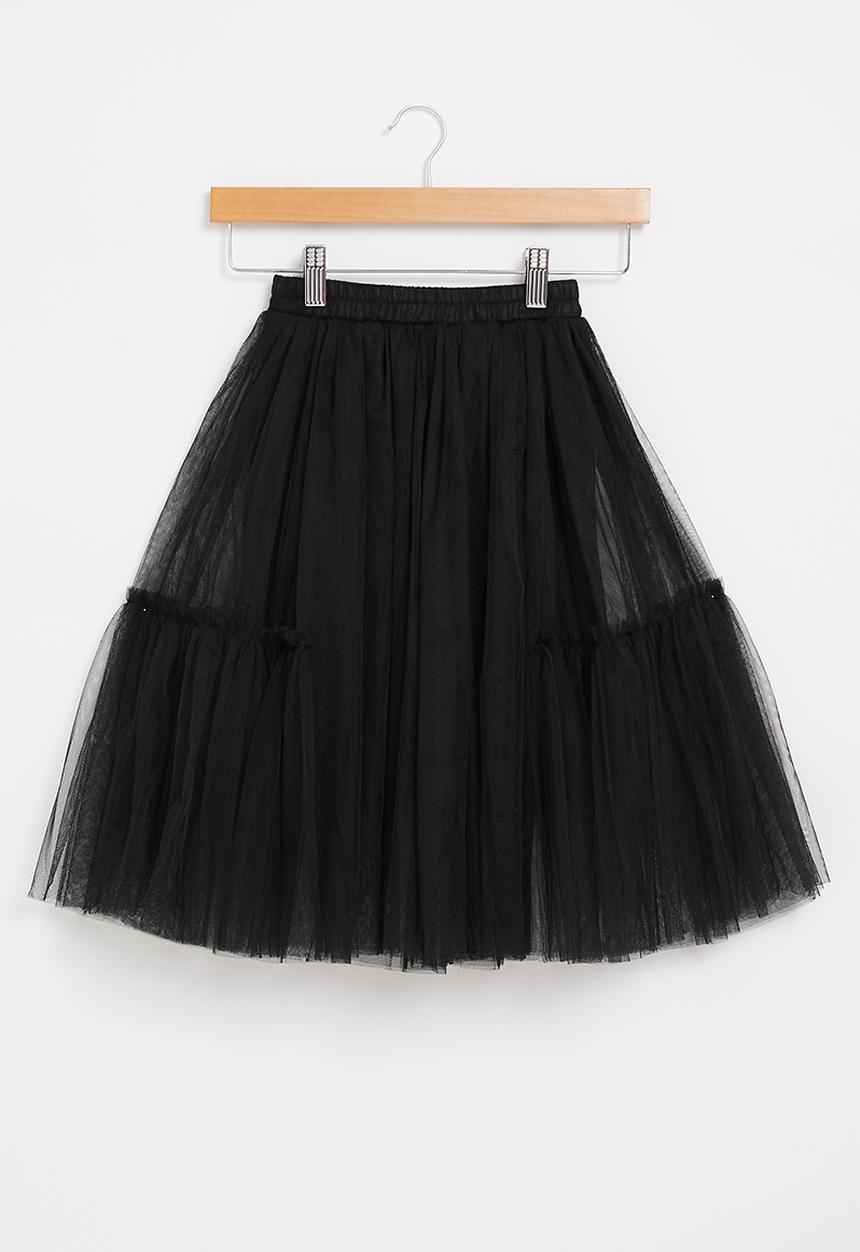 Rebel Republic - Girls mesh skirt - black