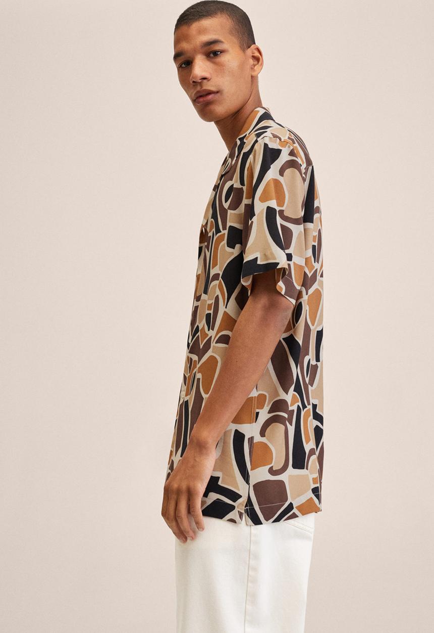 MANGO - Mola shirt - brown