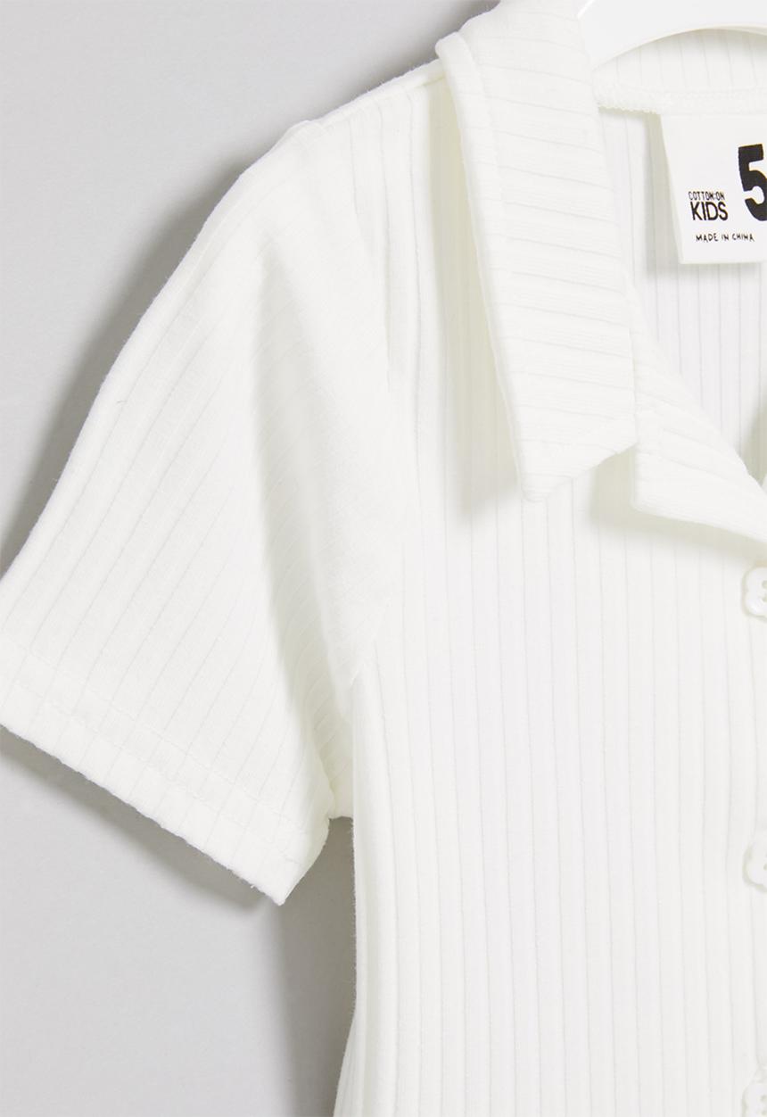 Cotton On - Britney short sleeve button through - vanilla