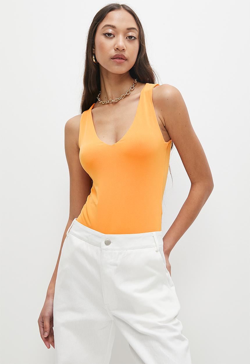 Superbalist - V-neck sleeveless bodysuit - orange 
