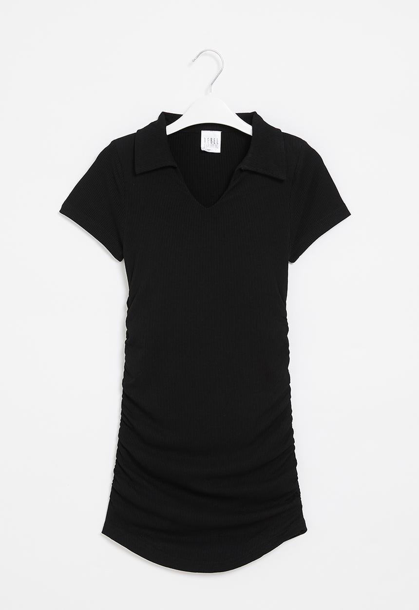 Rebel Republic - Girls dress with collar - black