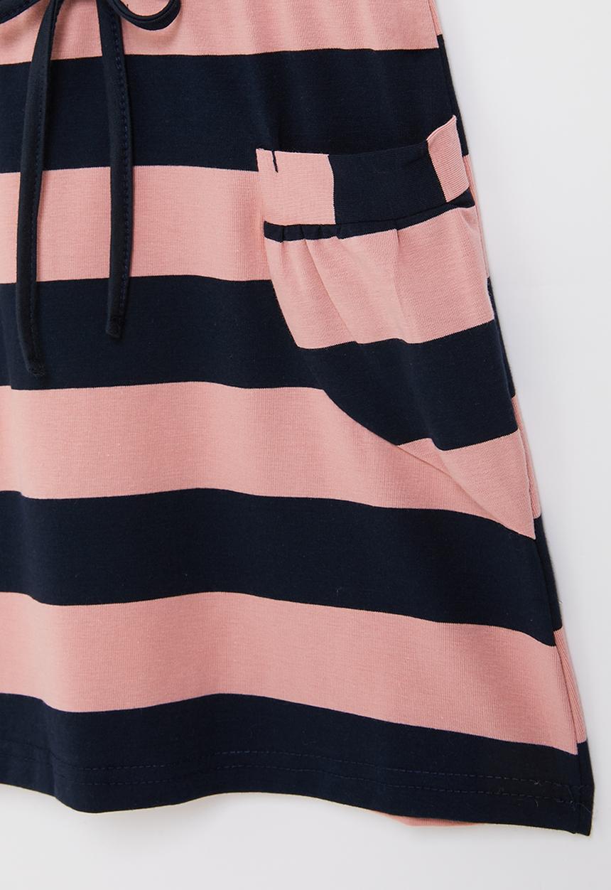 Rebel Republic - Girls stripe dress - pink & navy