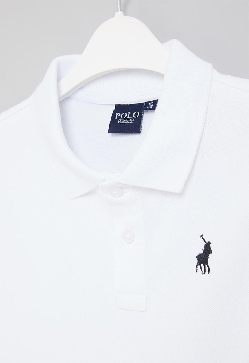 POLO - Boys classic short sleeve golfer - white