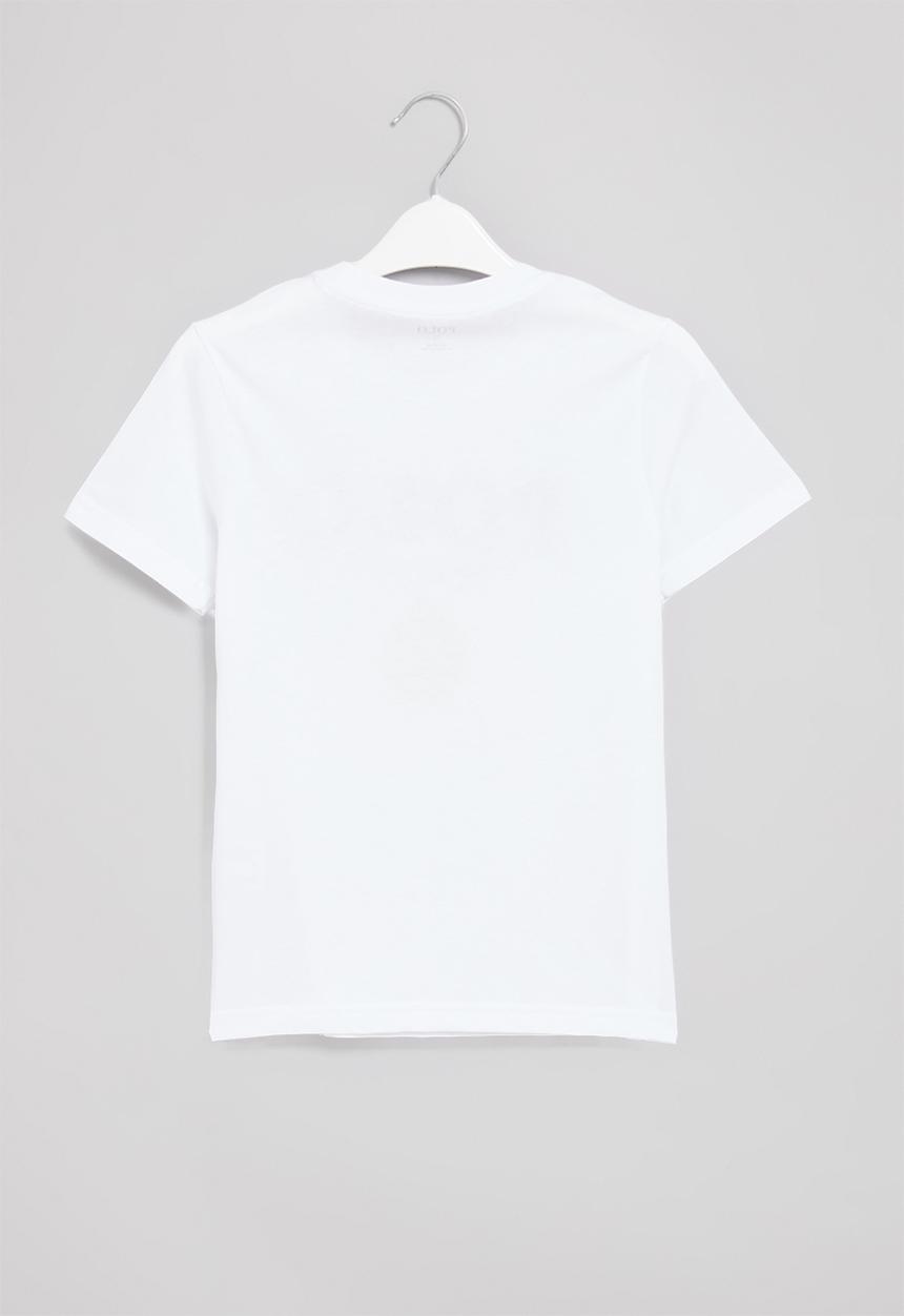POLO - Boys crested short sleeve tee - white