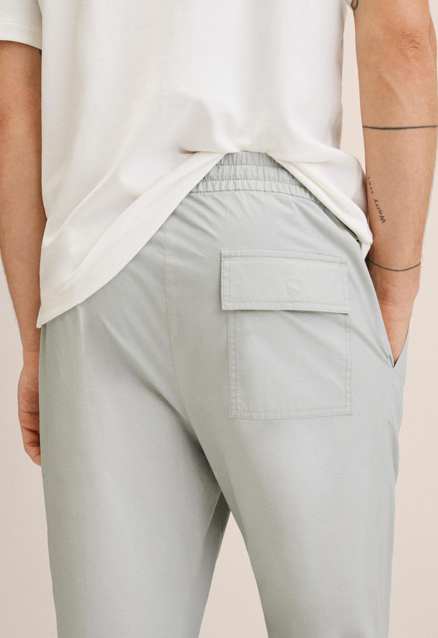 MANGO - Flora cotton pant - light grey
