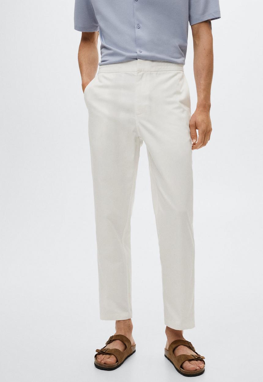 MANGO - Golo trousers  - white