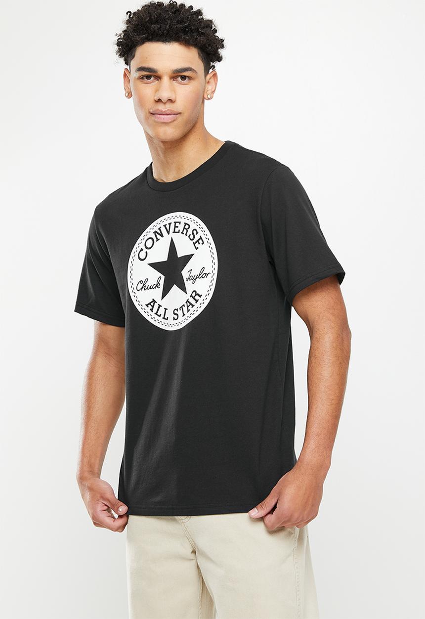 Converse - Standard fit center front chuck patch knock out tee - converse black